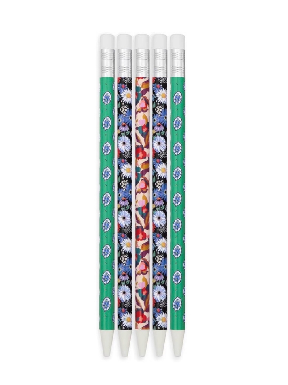 Vera Bradley Green Floral Summer Medley Mechanical Pencil Set